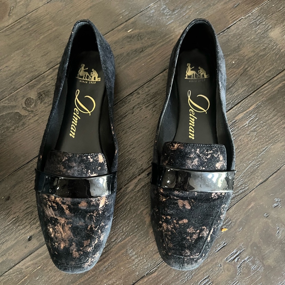Delman Black and Tan Women's Loafers